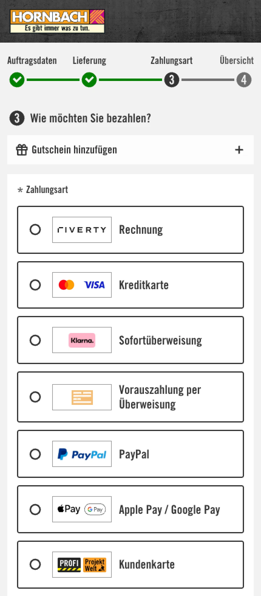 HORNBACH Checkout