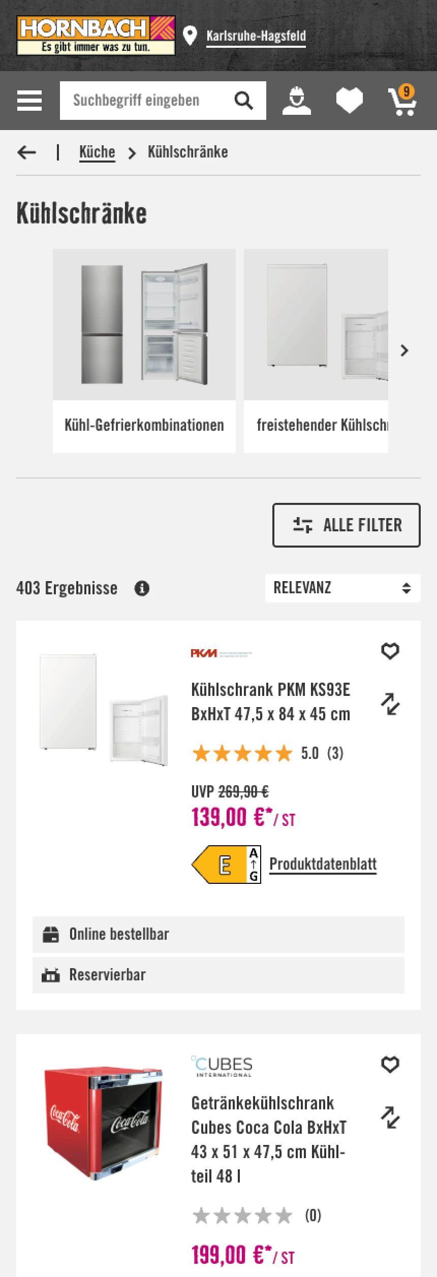 HORNBACH Listing Mobile
