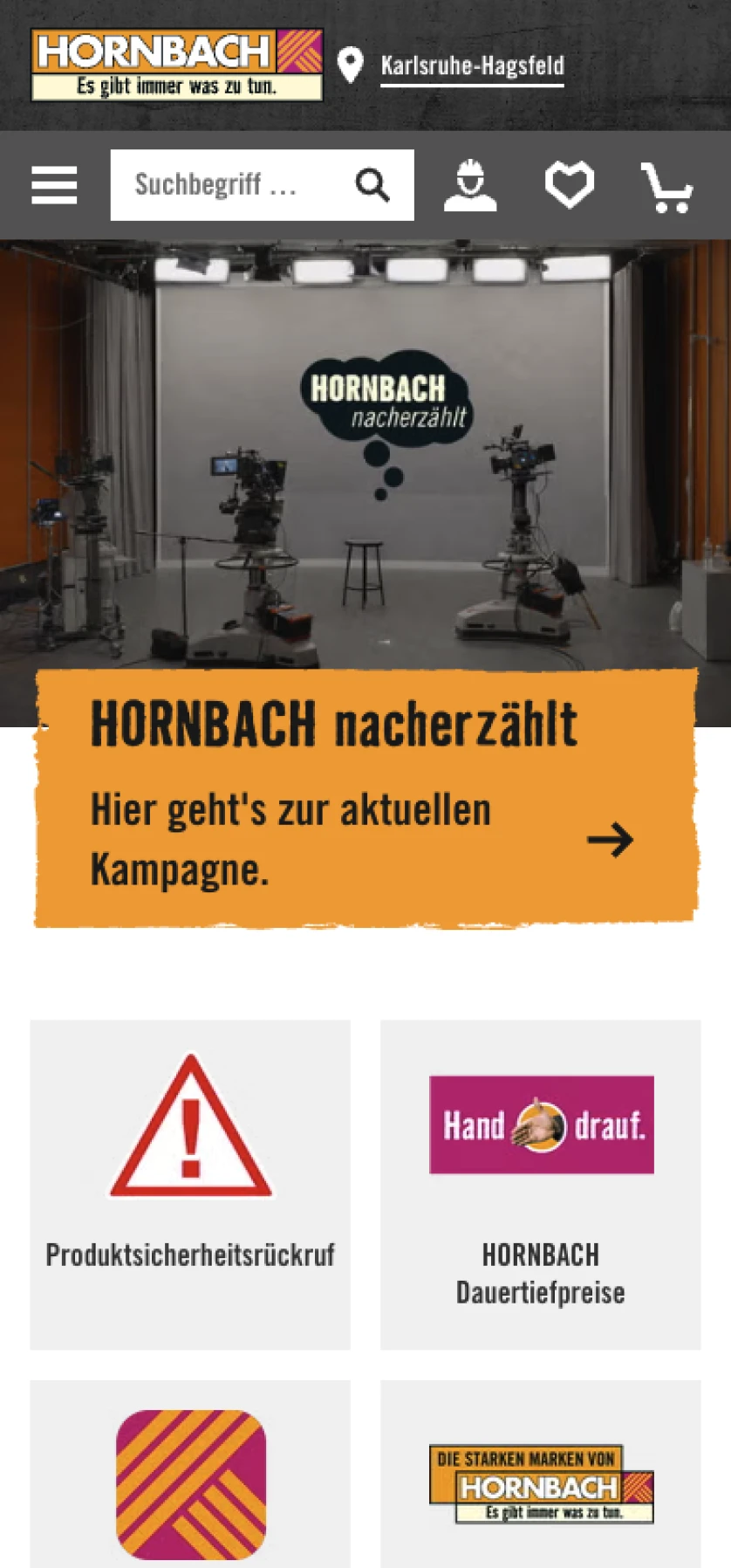 HORNBACH Startseite Mobile